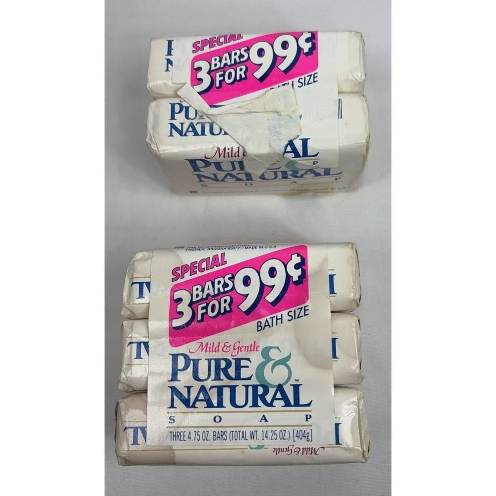 Lot of 5 Vintage Pure & Natural Soap Bath Size 4.75 oz each NEW